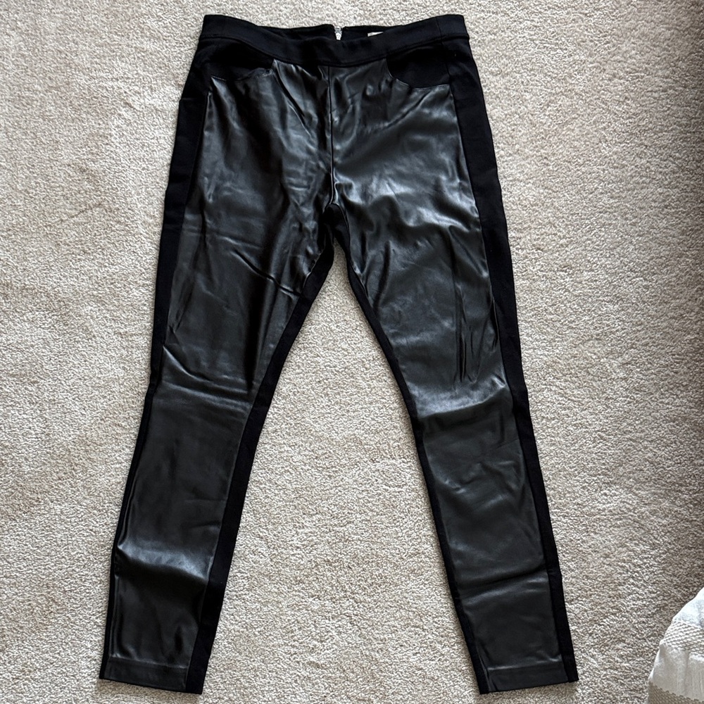 J Crew Black Faux Leather Leggings